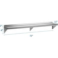 thumbnail image 2 of Stainless Steel Wall Shelf, 12'' x 72'', [NSF Certified] 345 lbs Load Heavy Duty Commercial Wall Mount Shelving, Metal Kitchen Rack for Restaurant, Home, Kitchen, Hotel, Laundry Room, Bar, 2 of 6