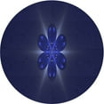 thumbnail image 1 of Ahgly Company Machine Washable Indoor Round Transitional Night Blue Area Rugs, 3' Round, 1 of 7