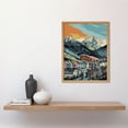 thumbnail image 2 of Cityscape Under Rocky Mountain Range Modern Art Print Framed Poster Wall Decor 12x16 inch, 2 of 5