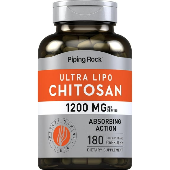 Chitosan Supplement 1200 mg | 180 Capsules for Men and Women | by Piping Rock