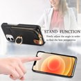 thumbnail image 4 of Compatible for iPhone 12 Mini Zipper Wallet Case with Card Holder, Rotation Ring Kickstand Case, PU Leather Card Slots RFID Blocking Protection Phone Case Shockproof Cover, Black, 4 of 10