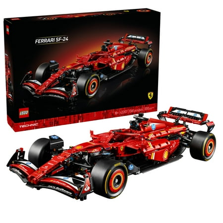 LEGO Technic Ferrari SF-24 F1 Model Car Kit - Building Set for Adults, Ages 18+ with Realistic Features - Gift for Groom, Groomsmen - Ferrari F1 DIY Craft for Display - 42207