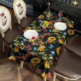 thumbnail image 2 of Black Colorful Flower Sunflower Pattern Rectangle Tablecloth 60"x102",Waterproof Polyester Rectangle Table Cloth, Wipeable Spillproof Polyester Tablecloth for Dining, Camping, Indoor and Outdoor, 2 of 6