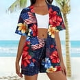thumbnail image 2 of Edvintorg 4Th of July Sets for Women Fashion Clothing Hawaiian Beach Short Sleeve Shirts And Shorts Summer Travel Womens 2 Piece Outfits, 2 of 5