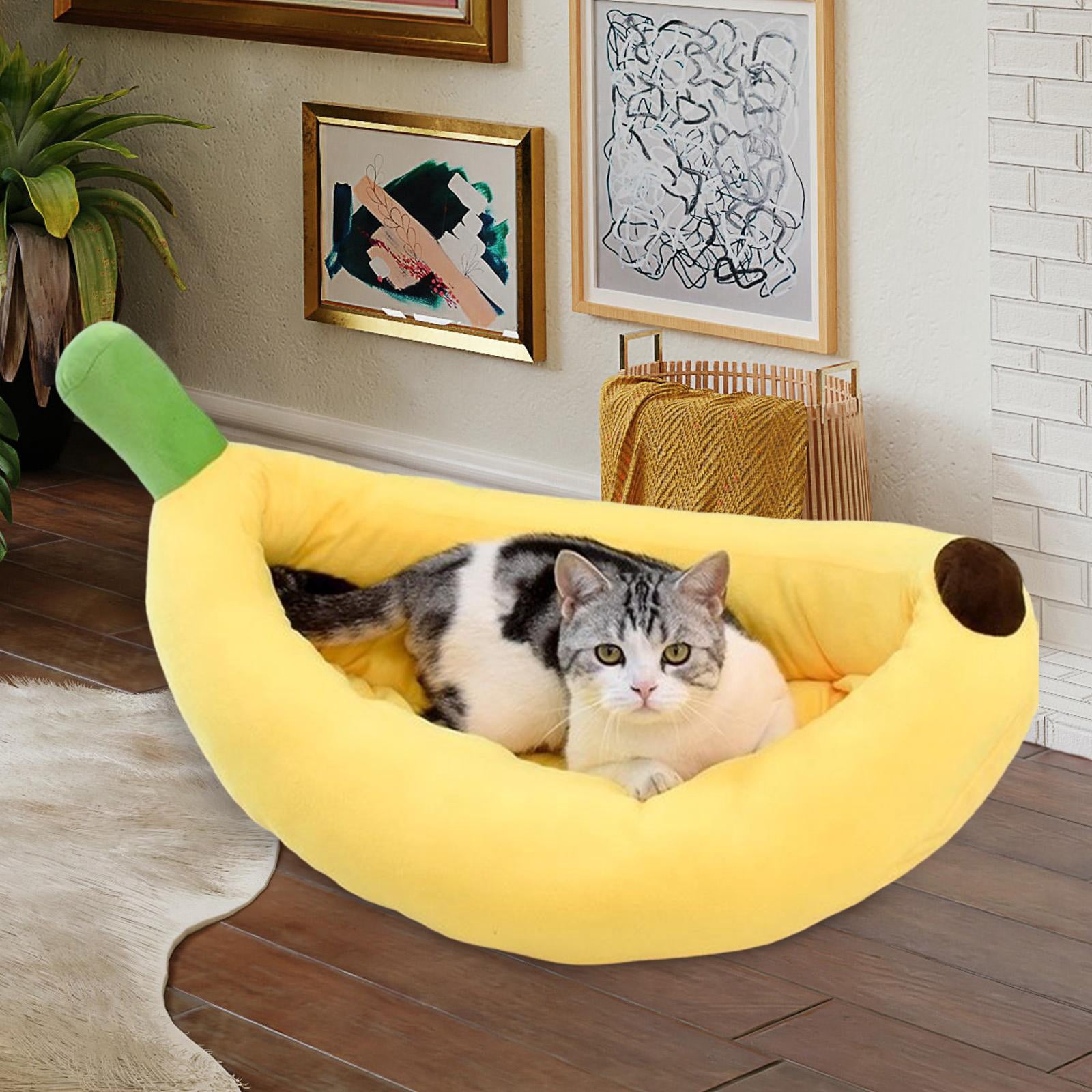 Bvdfgk Dog Bed Pet Animal Bed Banana Shape Detachable All Seasons Breathable Soft L