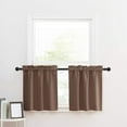 thumbnail image 3 of Cuxi Short Curtain for Kitchen, Cafe Window Treatment, Rod Pocket Small Curtain for Bathroom Rv Cabin, Light Filtering Decorative Panel Set of 2, 2X Short Curtains Coffee, 3 of 3