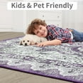 thumbnail image 6 of Softlife Retro Distressed Medallion Faux Wool Area Rug, 6' x 9', Purple, 6 of 8