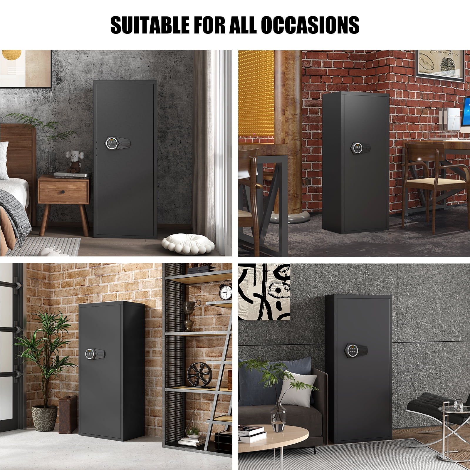 15-20 Gun Safe, Large Gun Safe for Pistols, Unassembled Gun Cabinet with Adjustable Shelf & Gun Rack, Gun Safe for Home and Shotgun, Quick Access Gun Cabinet with Mute Function & Dual Alarm