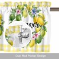 thumbnail image 6 of Summer Valance Curtain for Windows Yellow Green Lemon Flowers Leaf Garland Buffalo Plaid Rod Pocket Curtain Valances Short Window Treatments Panels for Kitchen Bathroom Laundry Basement 42 x 12 Inch, 6 of 9