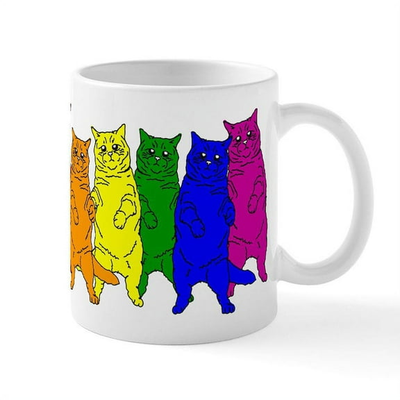 CafePress - Rainbow Cats - 11 oz Ceramic Mug - Novelty Coffee Tea Cup