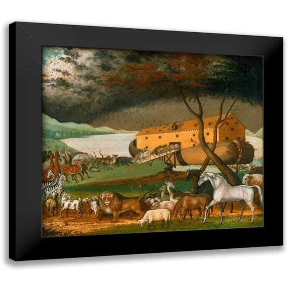 Hicks, Edward 13x12 Black Modern Framed Museum Art Print Titled - Noahs Ark