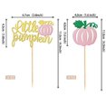 24 PCS Little Pumpkin Cupcake Toppers Glitter Fall Theme Pumpkin