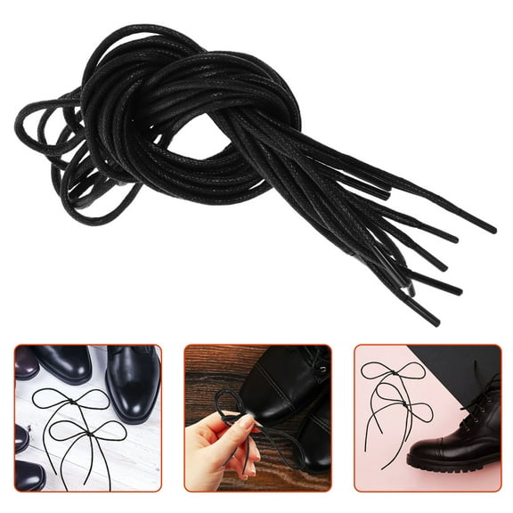 Milisten 4 Pair Brown Shoelaces Round Waxed Cotton Durable Suitable For Business Formal