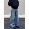 thumbnail image 5 of Reppunk Men’s Light Wash Baggy Wide Leg Denim Jeans, Relaxed Loose Fit High Waist Denim Pants, Business Casual Versatile Office Daily Straight Trousers, 5 of 6