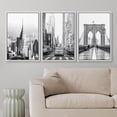 thumbnail image 2 of PixonSign Framed Canvas Print Wall Art Set Black & White NYC New York Cityscape Urban Architecture Photography Realism Scenic Landscape Decorative Colorful Multicolor for Bedroom - 24"x36"x3 White, 2 of 5