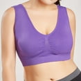 thumbnail image 5 of Bigersell Long Line Bras Women Sale Comfy Bras for Women Molded Bra Style R4032 V-Neck No Underwire Bras Pull-On Bra Closure Women's Plus Size Padded Bralette Dark Purple M, 5 of 9