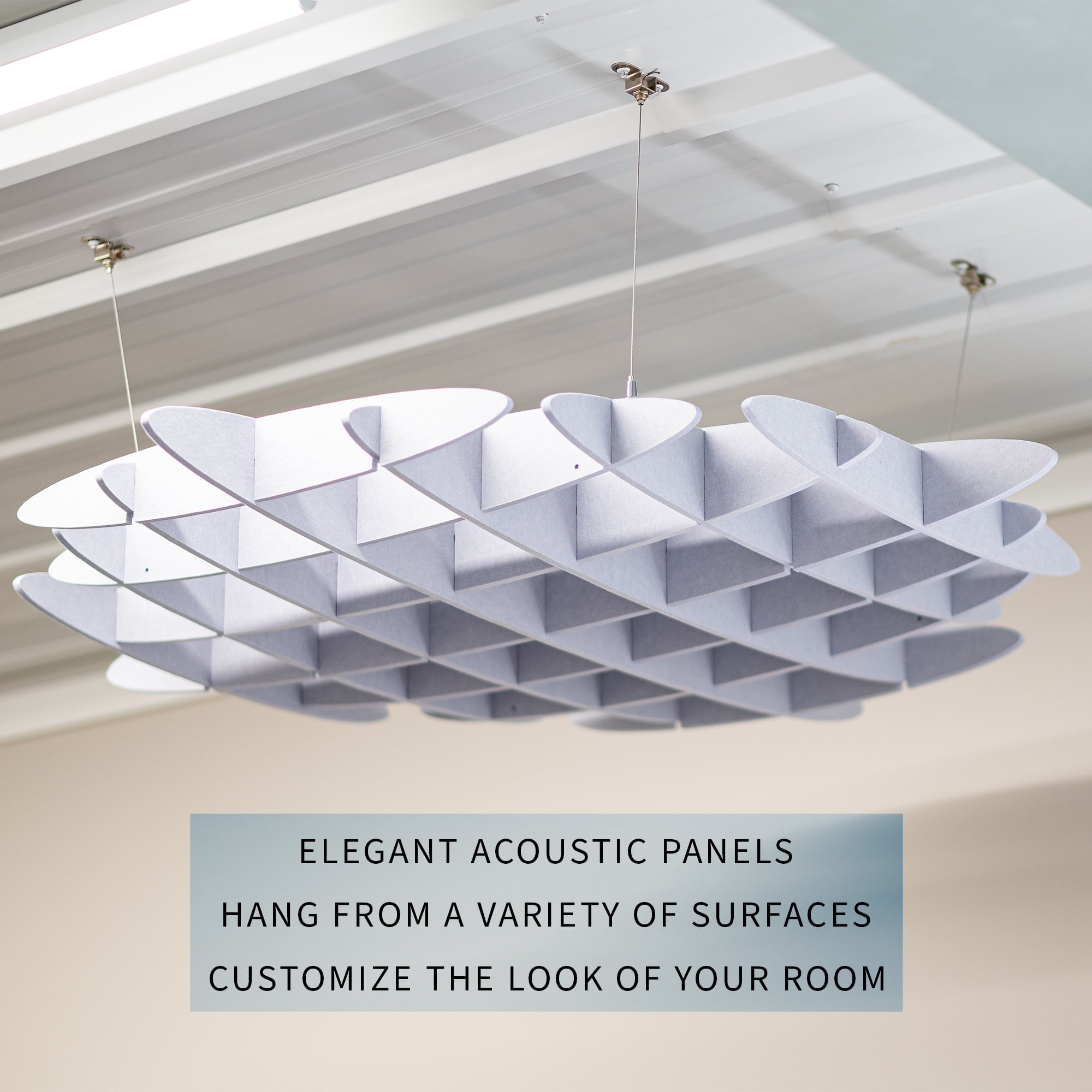 VIVO Light Gray Acoustic Ceiling Waffle Panel
