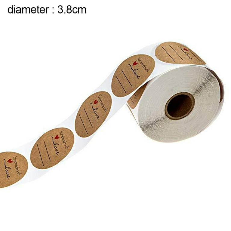 2 Inch Natural Brown Kraft Stickers (500 Per Roll), Homemade with Love  Sticker with Lines for Writing (Permanent Adhesive) for Store Owners,  Crafts, Organizing, Jar and Canning Labels - 1.5 inches 