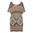 thumbnail image 3 of Southwest Native Aztec Women's Off The Shoulder Ruffles Summer Wedding Guest Loose Casual Party Beach Dress, 3 of 9