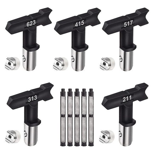Boquillas de pulverización WEIHJMXG para Máquina de pintura 5 piezas 211 313 415 517 623 color negro