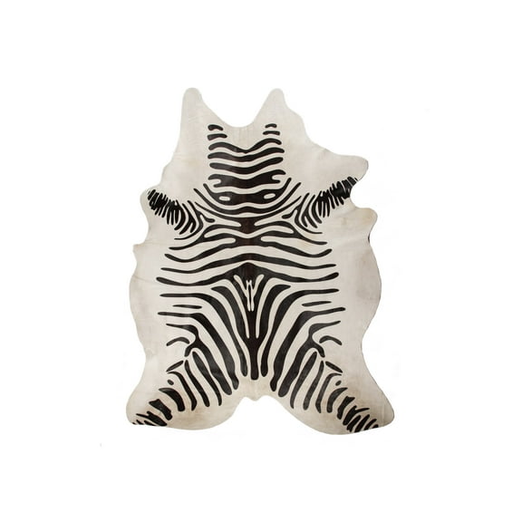Natural Togo Cowhide Rug | Zebra black on off-white | 5'x7'