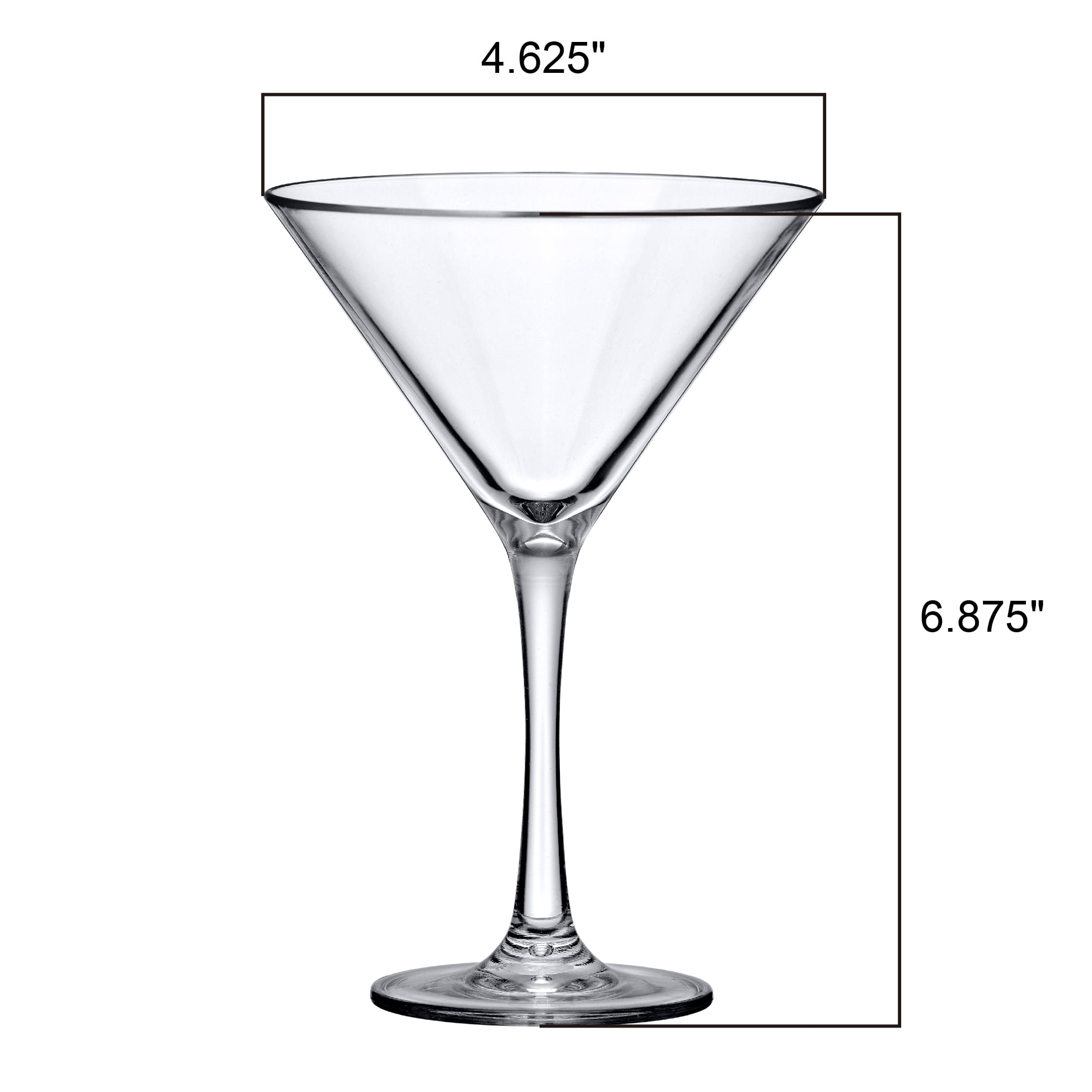 Vesper Martini-Gläser Aus Kunststoff: Bruchsicher, BPA-frei & Spülmaschinengeeignet - Ideal Für Pool, Garten, Camping (4 Stück, 284 Ml)