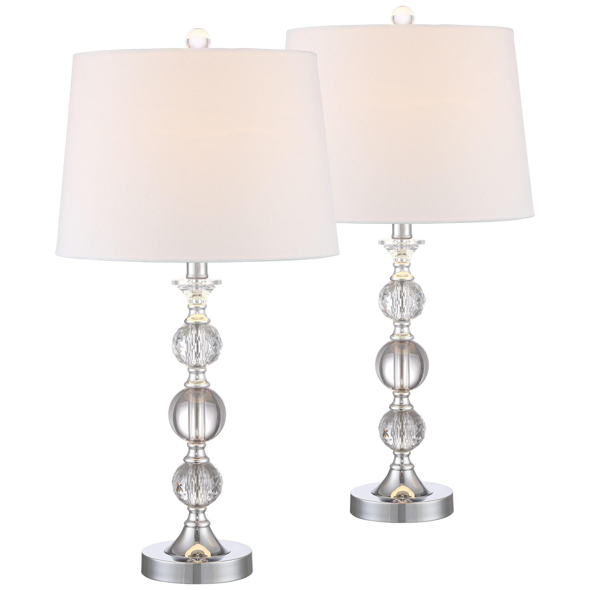 360 Lighting Modern Table Lamps Set of 2 Stacked Crystal