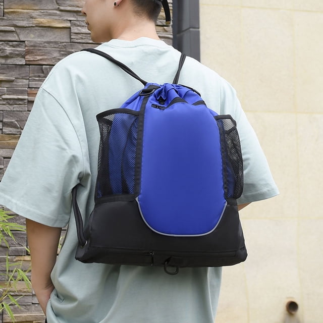LJNYFDC Football Storage Bag Drawstring Sports Backpack Detachable Mesh Basketball Foldable Waterproof Large Capacity Casual Volleyball