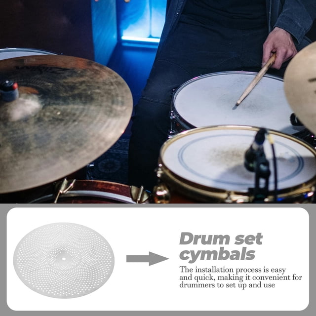 unbranded Cymbales De Bajo Volumen Plateadas Para Batería Con Sonido Y Duradero De Aleación