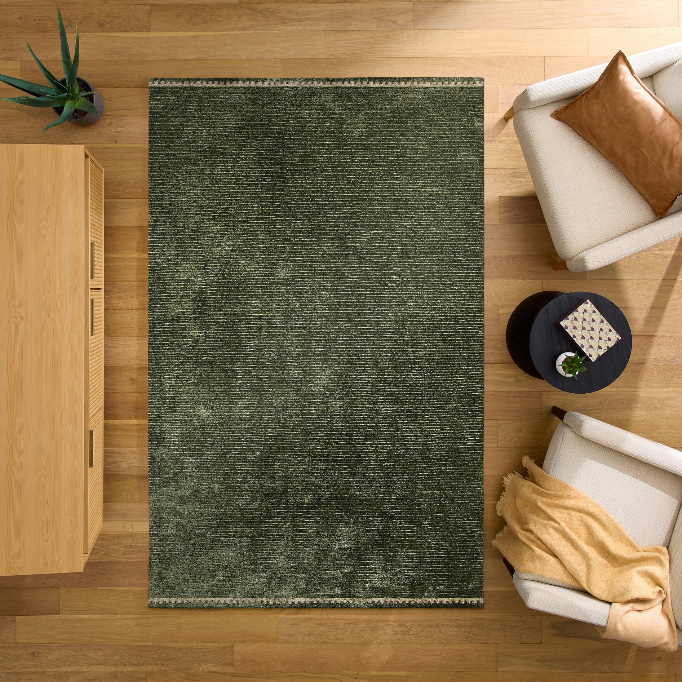Better Homes & Gardens Sea Turtle Green Coleman Tonal Hem 5' x 8' Area Rug