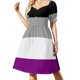 thumbnail image 4 of Vestido elegante de manga corta con estampado de bandera del orgullo asexual repetida sin costuras para mujer, vestidos de verano para mujer, 4 of 8
