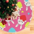 thumbnail image 5 of GZHJMY Easter Bunny Christmas Tree Skirt 48", Easter Tree Skirt Double Layers Polyester Easter Tree Skirt for Easter Holiday Party Decoration, 5 of 6