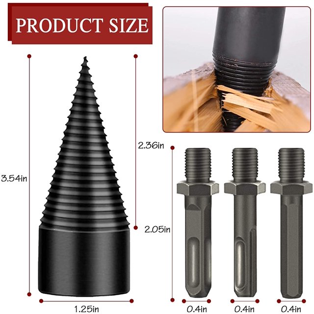 Divisor de Troncos ACTIVE Taladro de Alta Resistencia Cono de Tornillo 32 mm