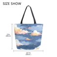 thumbnail image 5 of Large Canvas Bag 13.5x5.1x15 Inch Canvas Bag Shopping Canvas Bag Suitable For Outing Shopping Travel Out Of Large Capacity Storage Cartoon Sky, 5 of 9