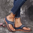thumbnail image 4 of YOUYEDIAN Orthopedic Sandals for Women 2026 Summer Dressy Open Toe Arch Support Shoes Wide Hiking Non Slip Slip on Slippers (Dark Blue), 4 of 6