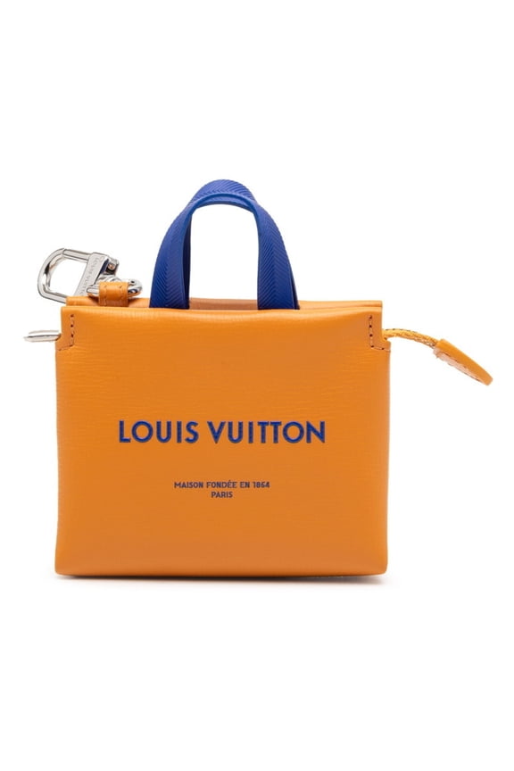 Pre-Owned Louis Vuitton Accessories Bag Charm LV Mini Shopper M02699 Silver Hardware Orange...