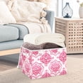 thumbnail image 5 of Pink Floral Design Decoration Large Storage Bins with Linen Collapsible Lid Storage Box 16.7 x 12.6 x 11.8in, 5 of 7