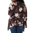 thumbnail image 4 of DARING DIVA Plus Size Leopard Print Asymmetric Hem Cardigan 4X Burgundy, 4 of 8
