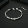 thumbnail image 2 of Men's Titanium Steel Bracelet, Korean Trend, Preppy Style, Simple and Cool, Versatile Braided Bracelet, 2 of 6