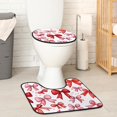 thumbnail image 2 of PhooArto Toilet Lid Cover and U-Shaped Toilet Floor Mat Set of 2 Pieces, Pink Bows Pattern Toilet Mat Set, Machine Washable Seat Covers Non-Slip Absorbent Rugs, 2 of 6