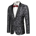 thumbnail image 5 of COOFANDY Mens Floral Tuxedo Jacket Paisley Shawl Lapel Suit Blazer Jacket for Dinner, 5 of 12