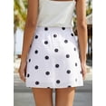 thumbnail image 5 of White Polka Dot Mini Skirt With Elastic Waist, Bodycon Fit For Casual Wear, 5 of 6