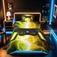 thumbnail image 2 of meiyoeat Neon Lightning Gaming Twin Bedding for Boys Girls, Electric Gamer Duvet Cover Set, Yellow Green, Black Reversible2 Pieces, 1 Duvet Cover and 1 Pillowcase, 2 of 7