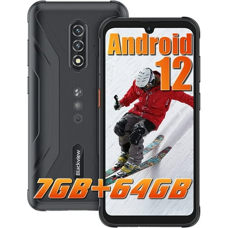 Unlock Cell Phones, Blackview Rugged Phones 4GB RAM 64GB ROM T-mobile Android Phone Waterproof 6.1" HD+, 4G Dual SIM, BV5200Pro, Black