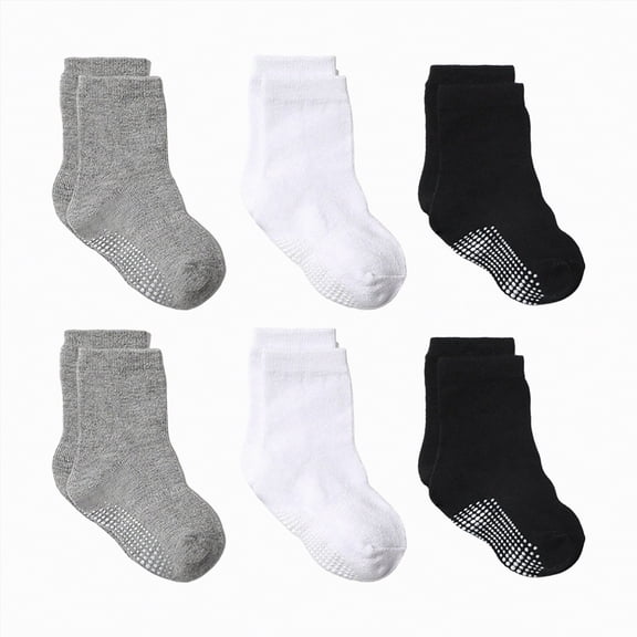 TOWED22 Boys Girls Print Crew Socks Multi Pack, Cute Colorful Socks for School Play, Soft Stretchy Comfort Fit F,1-3 Y