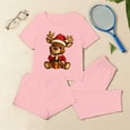 thumbnail image 2 of Dianli 3 Piece Pajama Set Loungewear Women's Short Sleeve Top Shorts And Pants Set Comfortable Cotton Blend Soft Breathable Casual Homewear Sleepwear Gift Set, 2 of 9