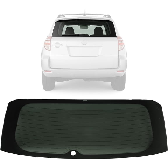 KOJEM Rear Heated Window Glass Compatible with 2006-2012 Toyota RAV4 Replacement Tempered Glass Dark Back Window Tailgate Glass