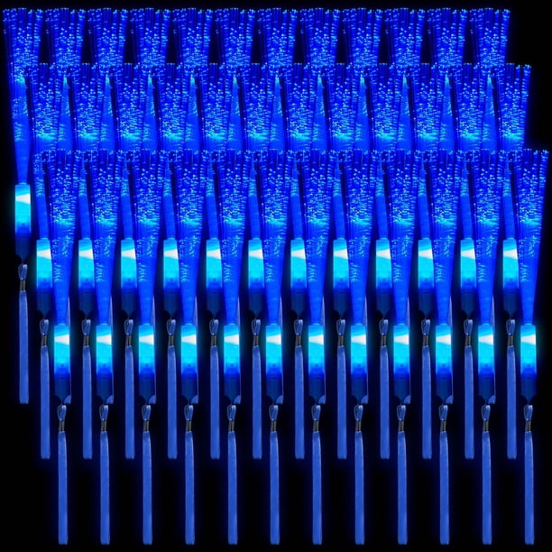 Glow Sticks Skylety - Varitas LED de fibra óptica (36 unidades), color azul