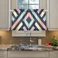 thumbnail image 2 of Yayeee Kitchen Curtains Tier Pair Light Filtering 27"x36" Rod Pocket Short Cafe Window Panel, Green Stripes, 2 of 7