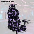 thumbnail image 5 of SCRAWLGOD Bat Stars Moon Print Violet Black Print Gaming Chair Cover with Armrest Cover, Washable Reclining Computer Chair Protection Non Slip Rotating Chair Slipcover with Elastic Band, 5 of 7